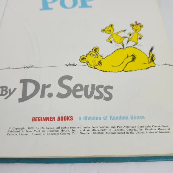 Dr. Seuss Hop On Pop 1963 Vintage Hardcover Book B-29 Beginner Books - Picture 8 of 12